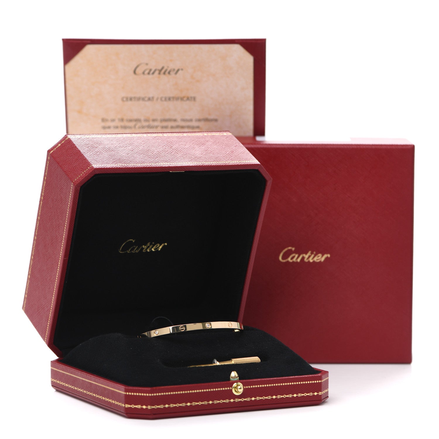 Cartier 18K Yellow Gold 6 Diamond Small LOVE Bracelet 17 6 of 6