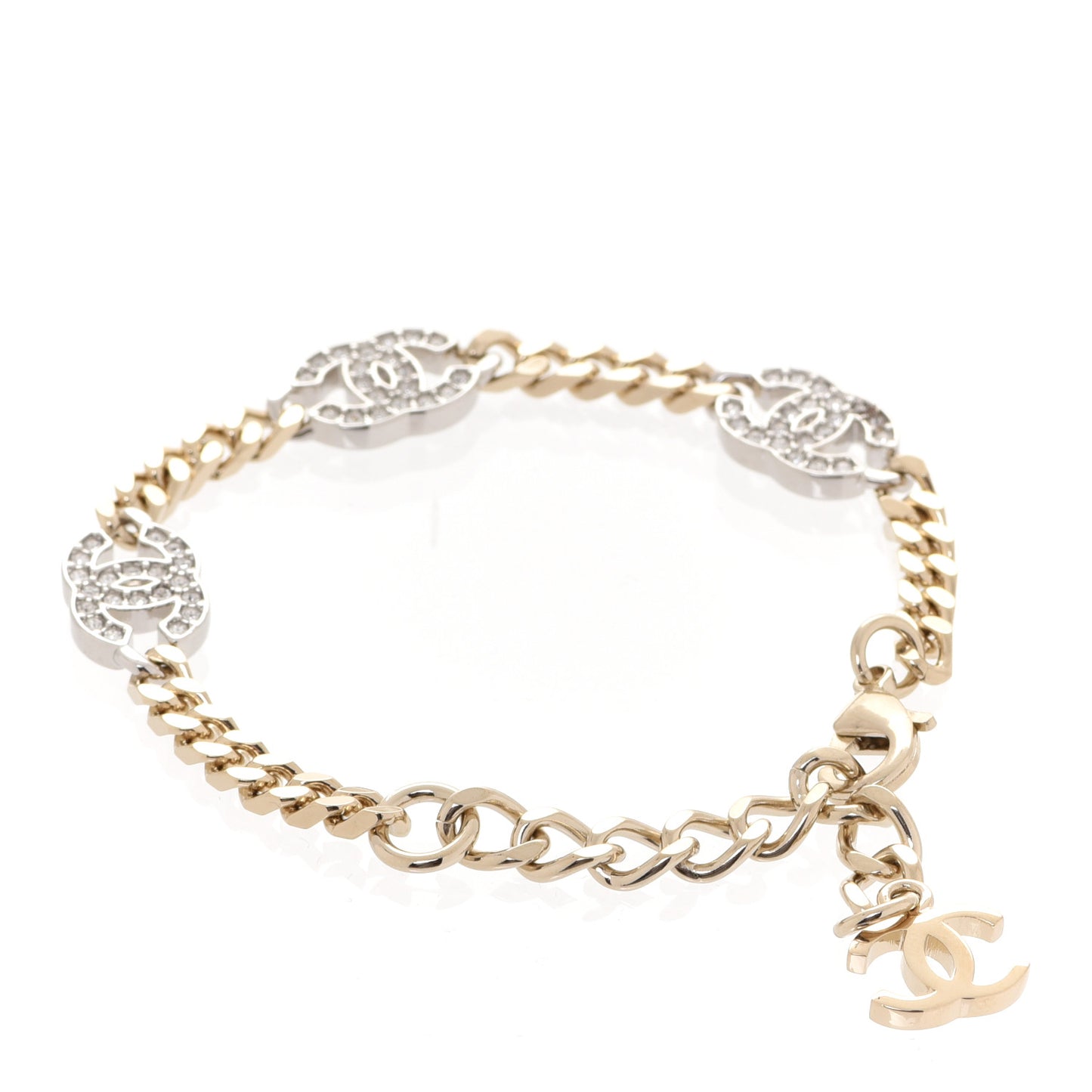 Crystal CC Chain Bracelet Gold Silver