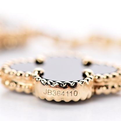 Van Cleef & Arpels 18K Yellow Gold Black Onyx 5 Motifs Vintage Alhambra Bracelet 4 of 6