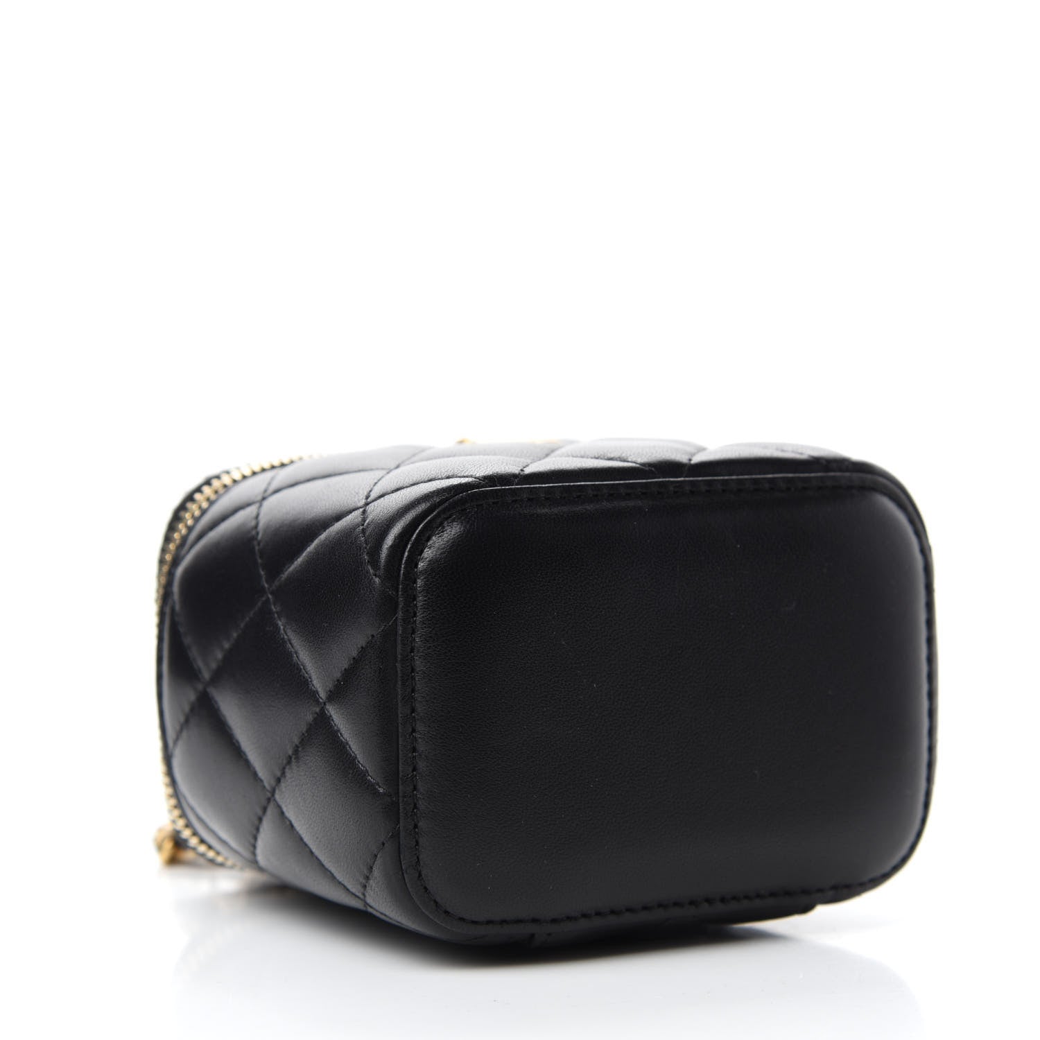 Chanel Lambskin Quilted Mini Pearl Crush Vanity Case With Chain Black 4 of 11