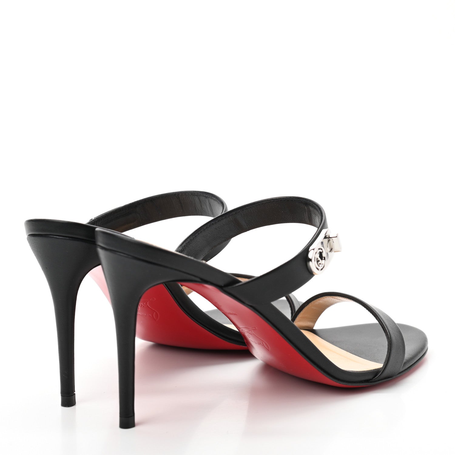 Christian Louboutin Kid Lock Me 85 Slide Sandals 37.5 Black 4 of 10