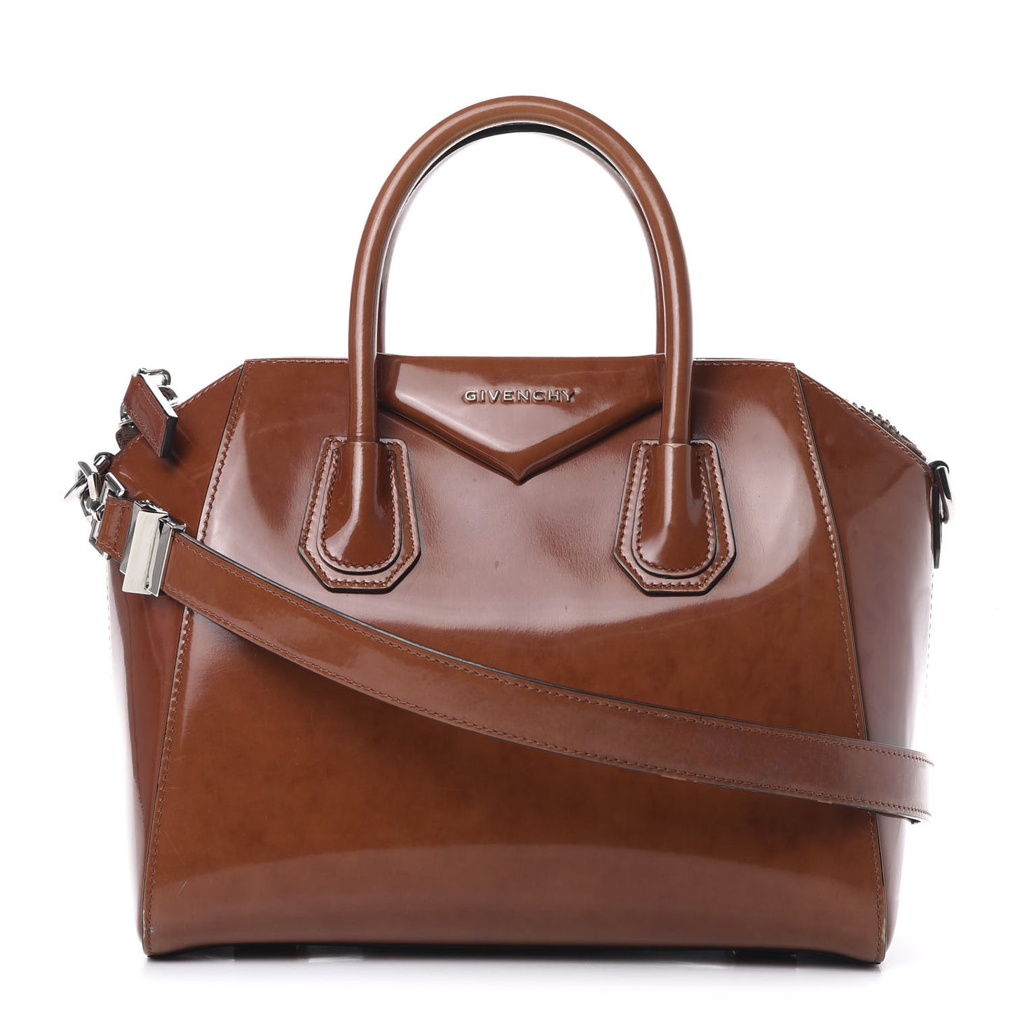 Patent Calfskin Small Antigona Brown