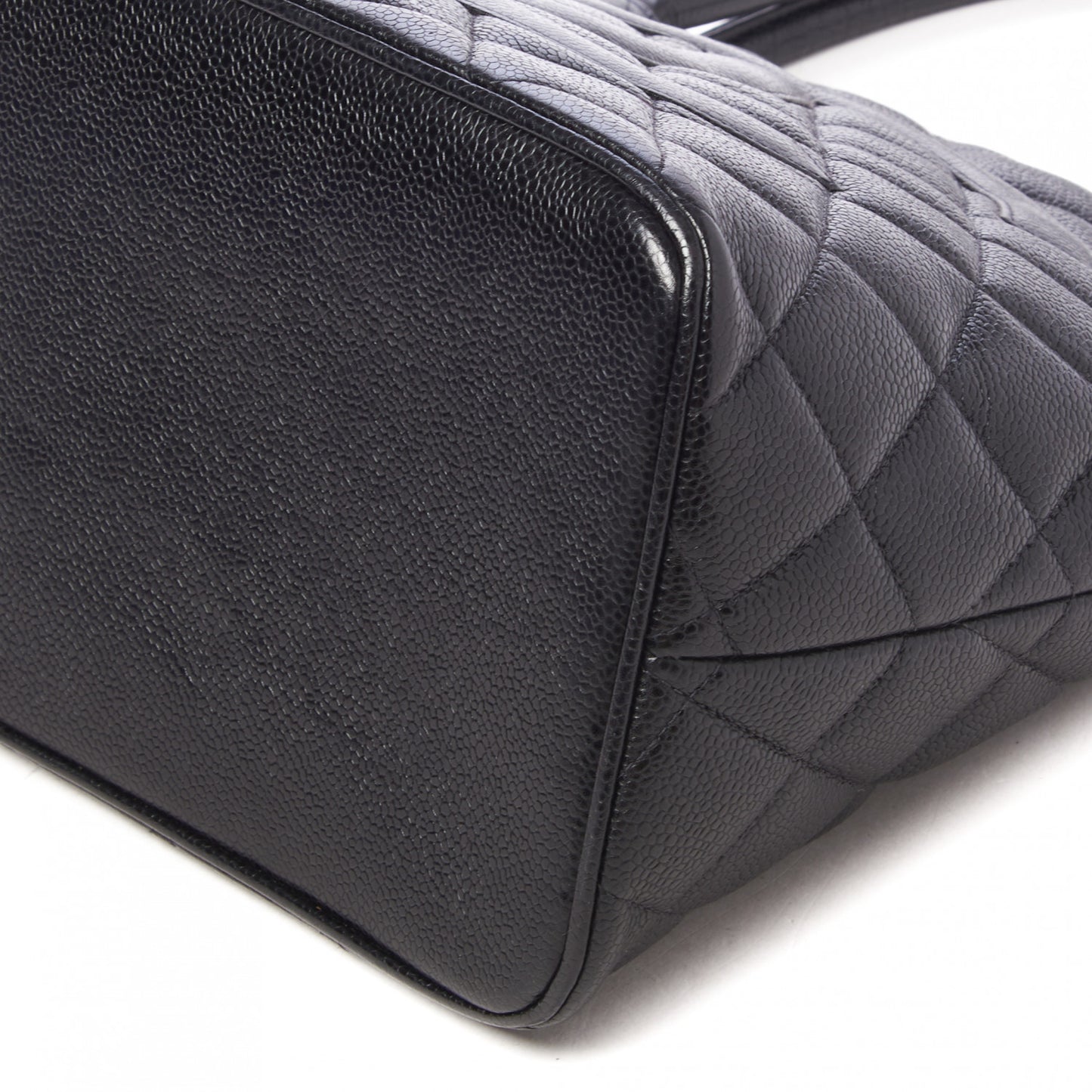 Caviar Quilted Medallion Tote Black