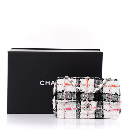 Chanel Tweed Quilted Mini Rectangular Flap Black White Pink 11 of 11