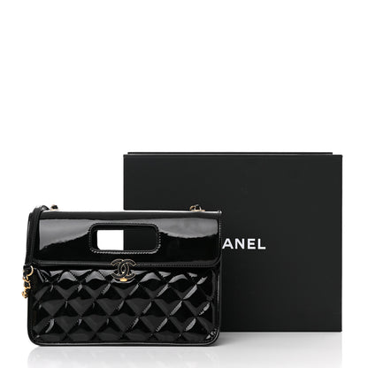Chanel Patent Quilted Graphic Catch Flap Black 11 of 11