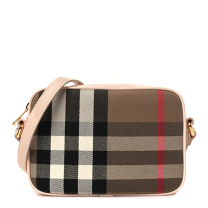Burberry Calfskin House Check Small Camera Bag Pale Cameo 1 of 9