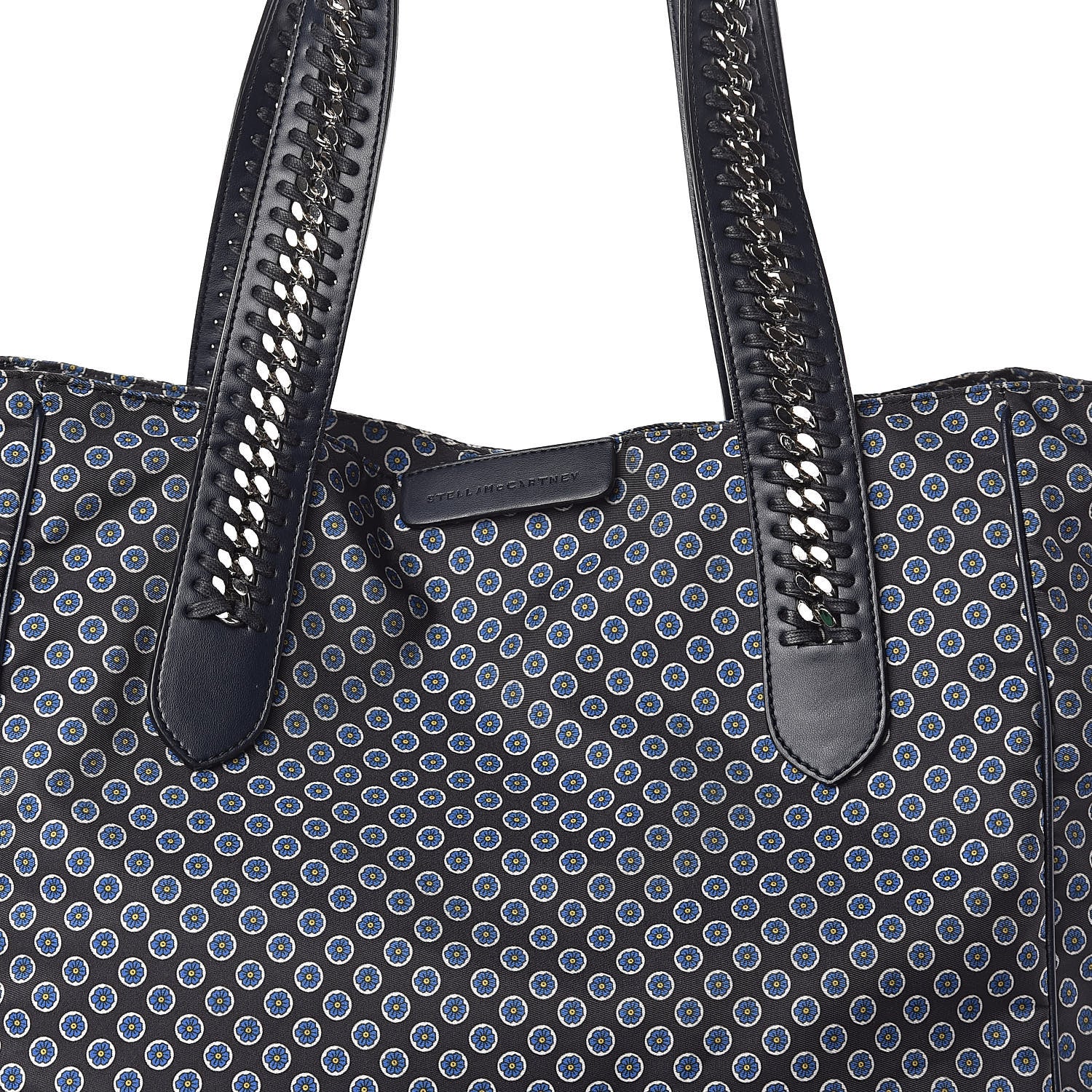 Stella McCartney Nylon Go Flower Print Falabella Tote Blue 7 of 9
