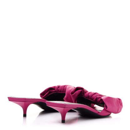 Balenciaga Soft Nappa Square Knife Bow Mule Sandals 35.5 Magenta Pink 4 of 9