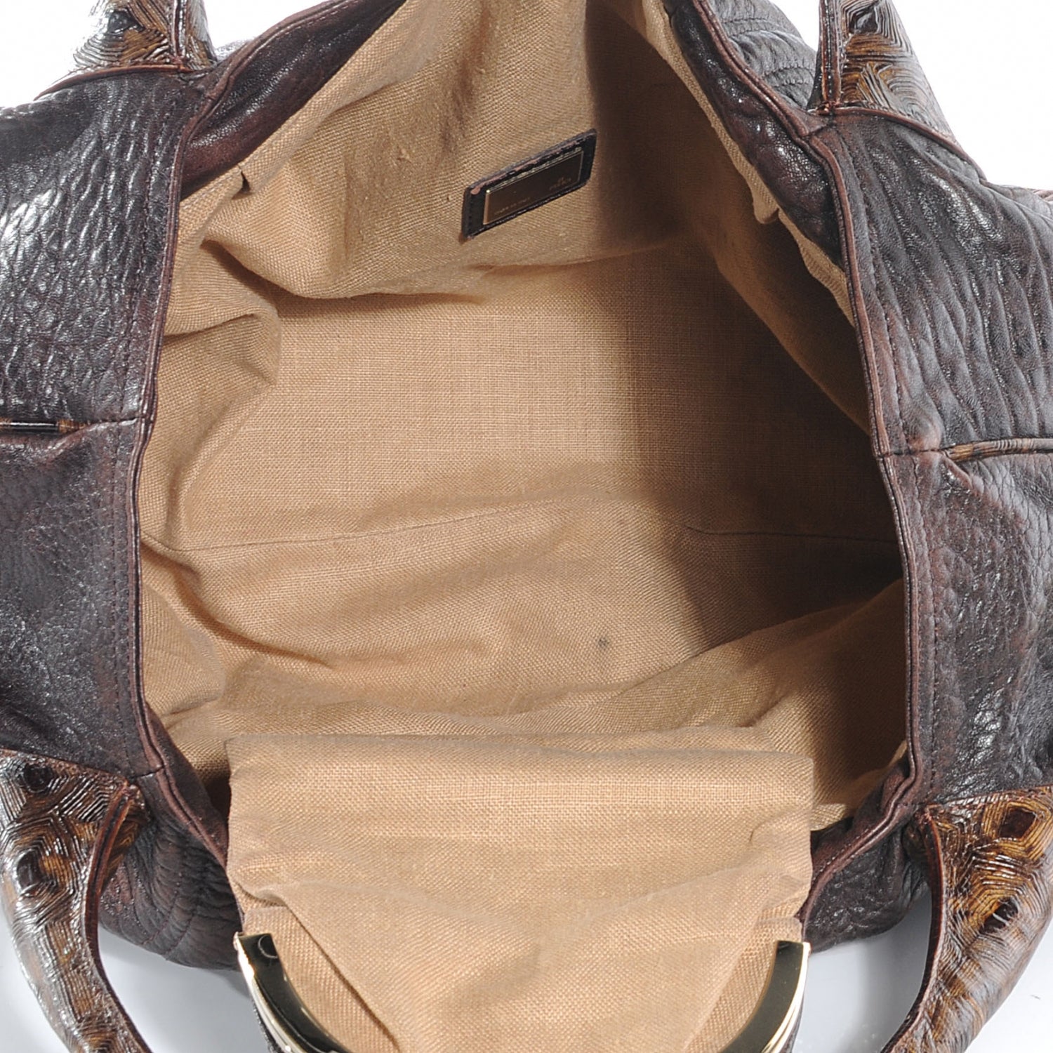 Fendi Zucca Nappa Nuvolata Vitello Tortuga Spy Tobacco Moro 7 of 9