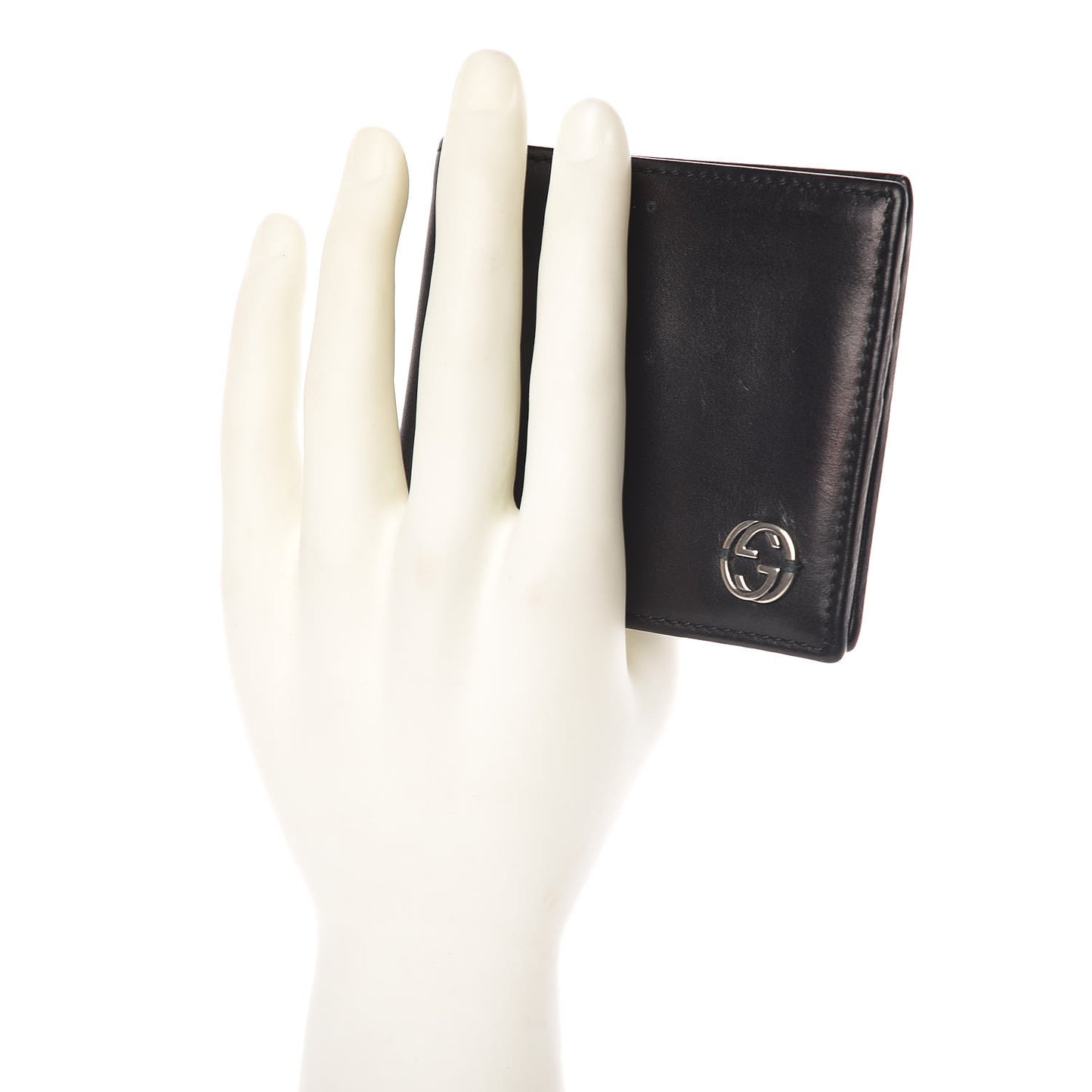 Calfskin Interlocking G Bi-Fold Wallet Black