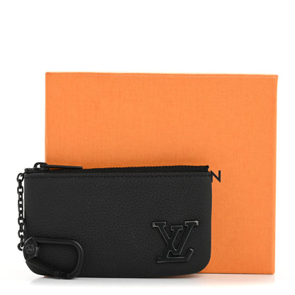 Louis Vuitton Grained Calfskin Aerogram Key Pouch Black 7 of 7