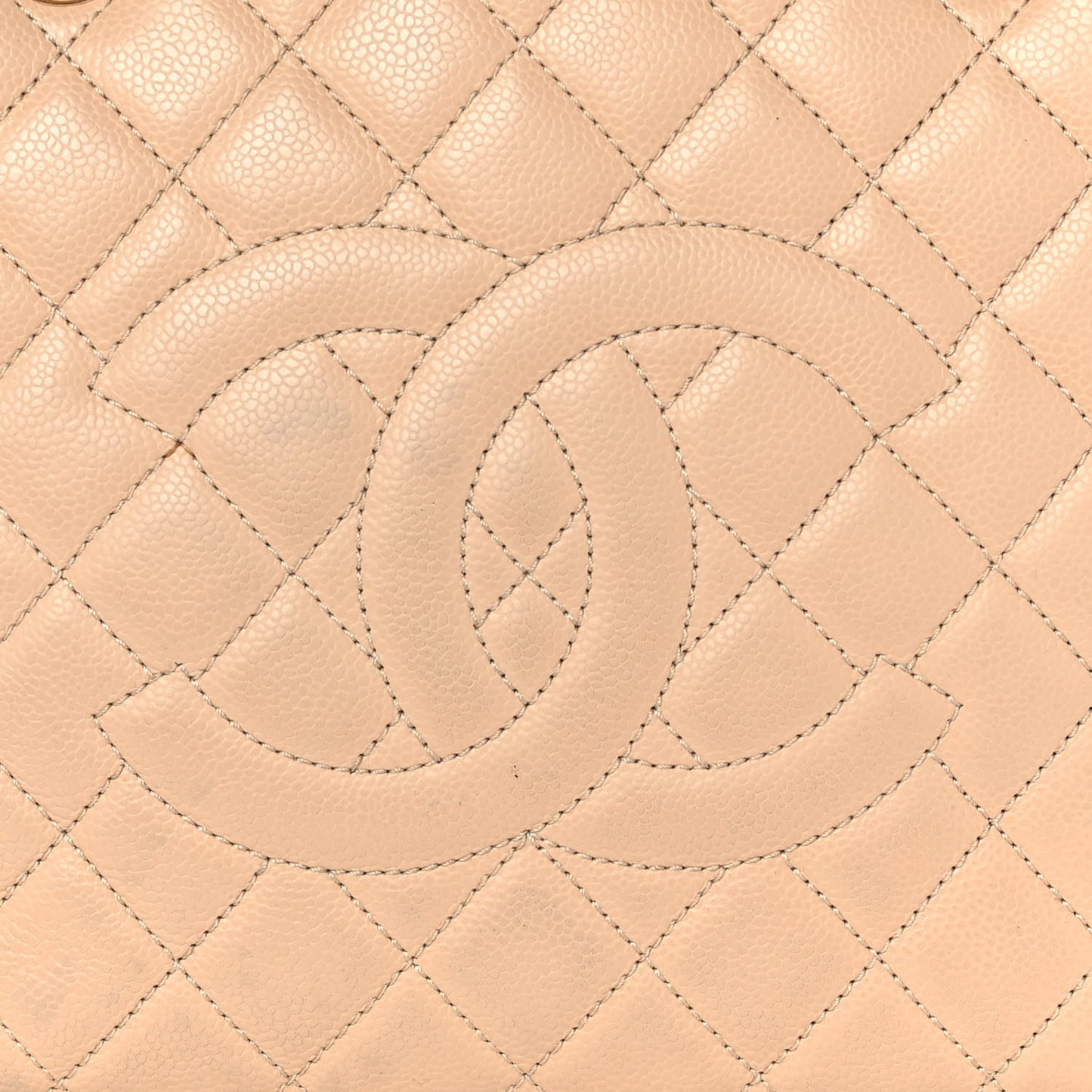 Caviar Quilted Grand Shopping Tote GST Beige