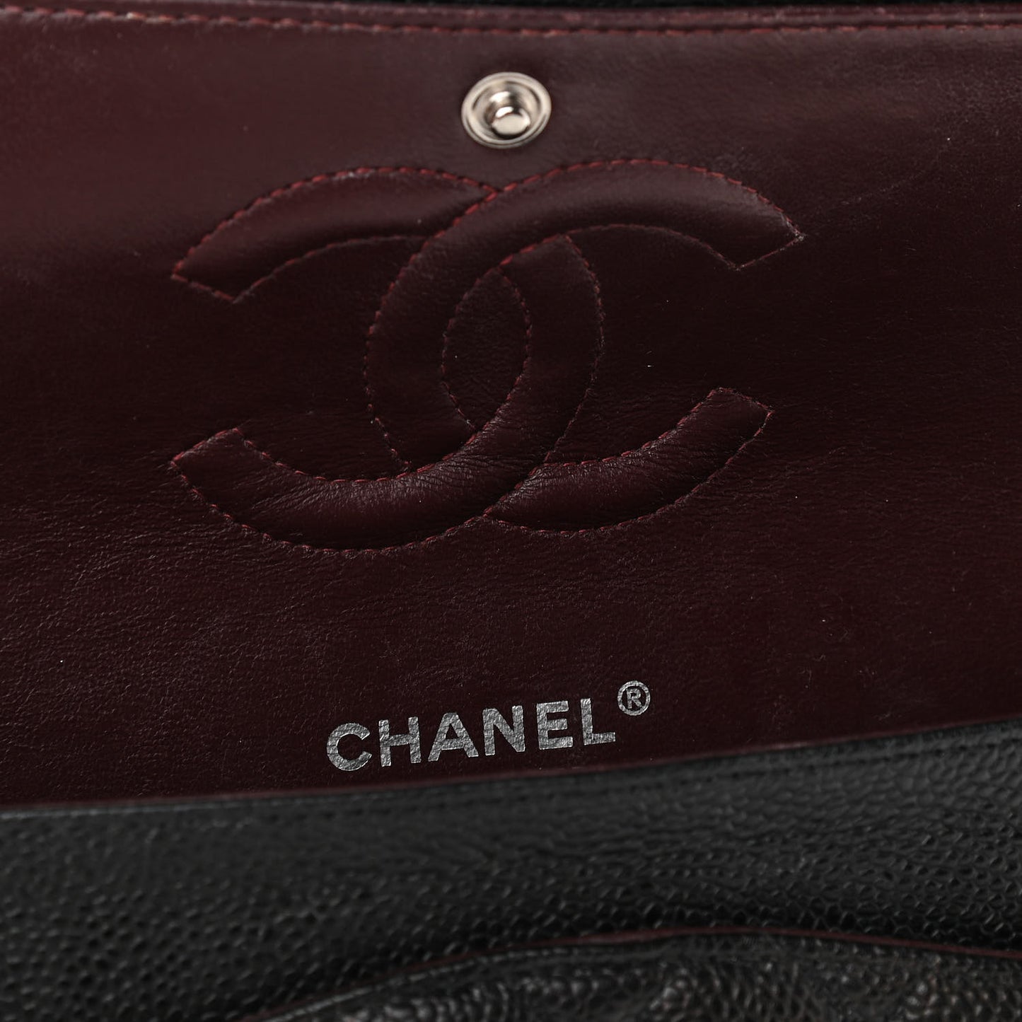Caviar Quilted Medium Double Flap Black