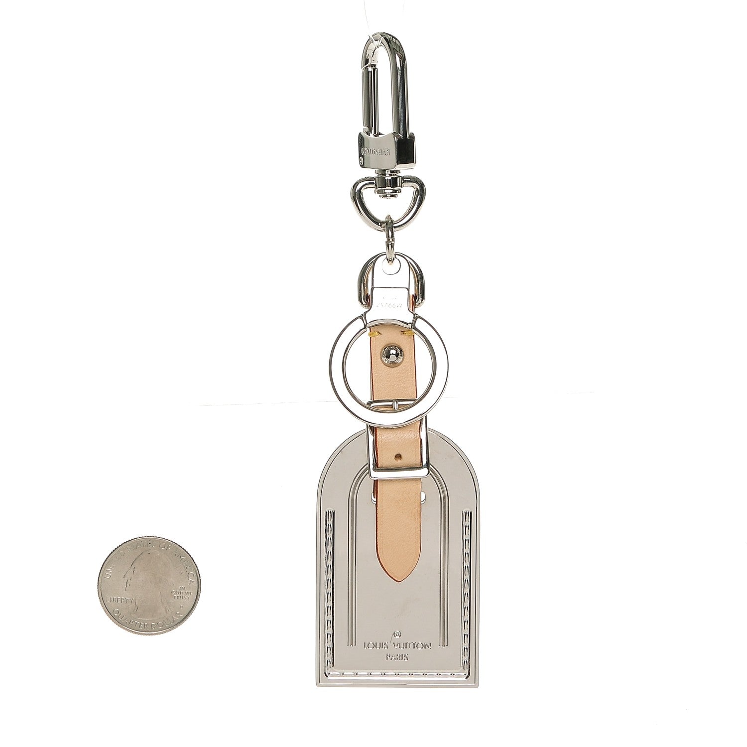 Louis Vuitton Metal Luggage Tag Key Holder Silver 2 of 5
