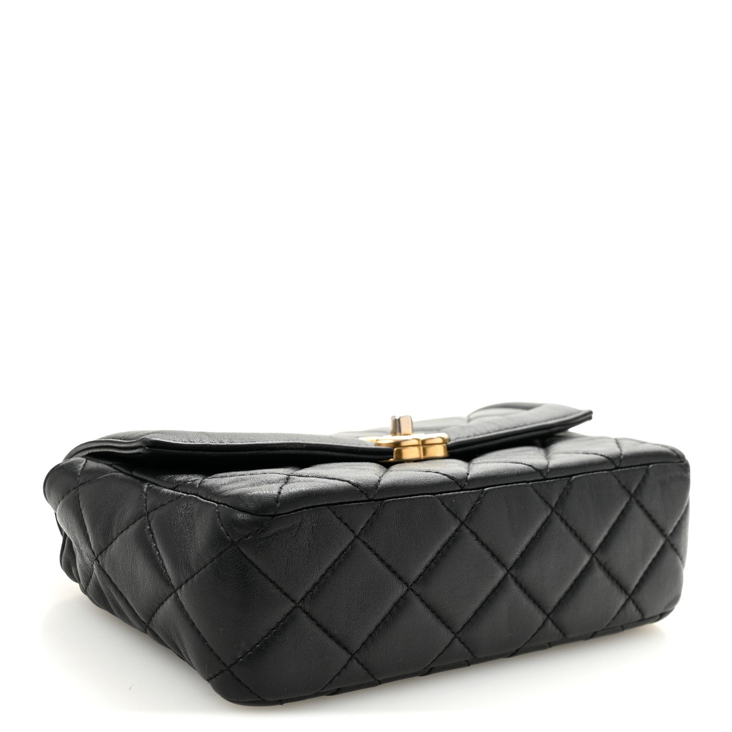 Chanel Shiny Lambskin Quilted Small Single Flap Black 4 of 10