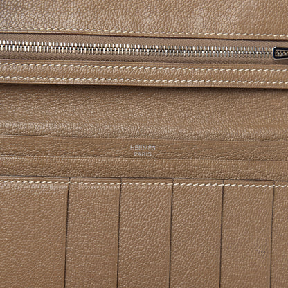 Hermes Chevre Mysore Bearn Gusset Wallet Etoupe 5 of 9