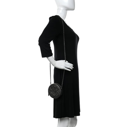 Chanel Metallic Caviar Quilted Round Filigree Crossbody Ruthenium 2 of 10