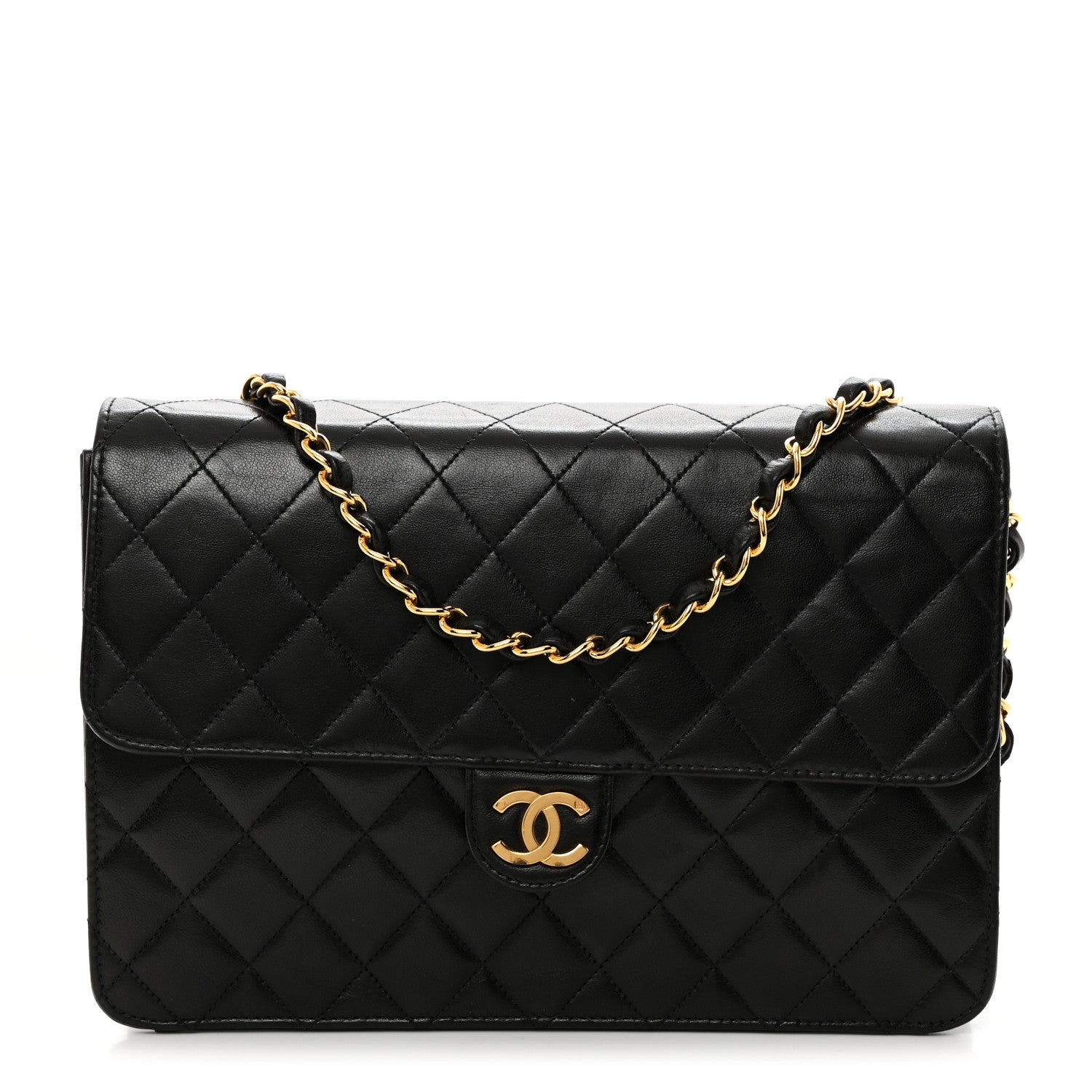 Chanel Lambskin Quilted Medium Single Flap Black 1 of 10