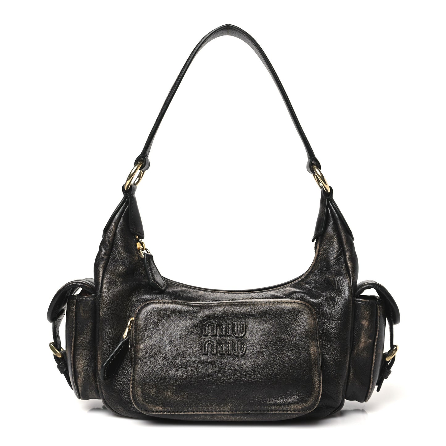 Distressed Nappa Pocket Bag Sand Coffee