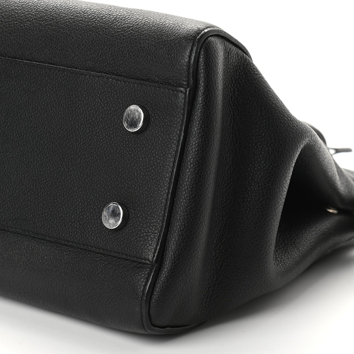 Grained Calfskin Medium Cabas Rive Gauche Black
