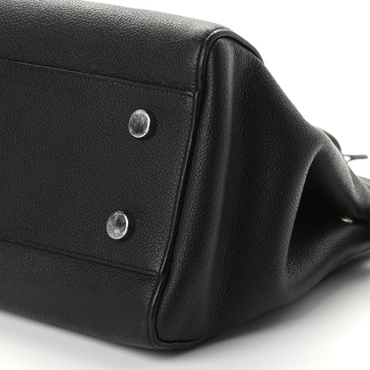 Saint Laurent Grained Calfskin Medium Cabas Rive Gauche Black 9 of 15