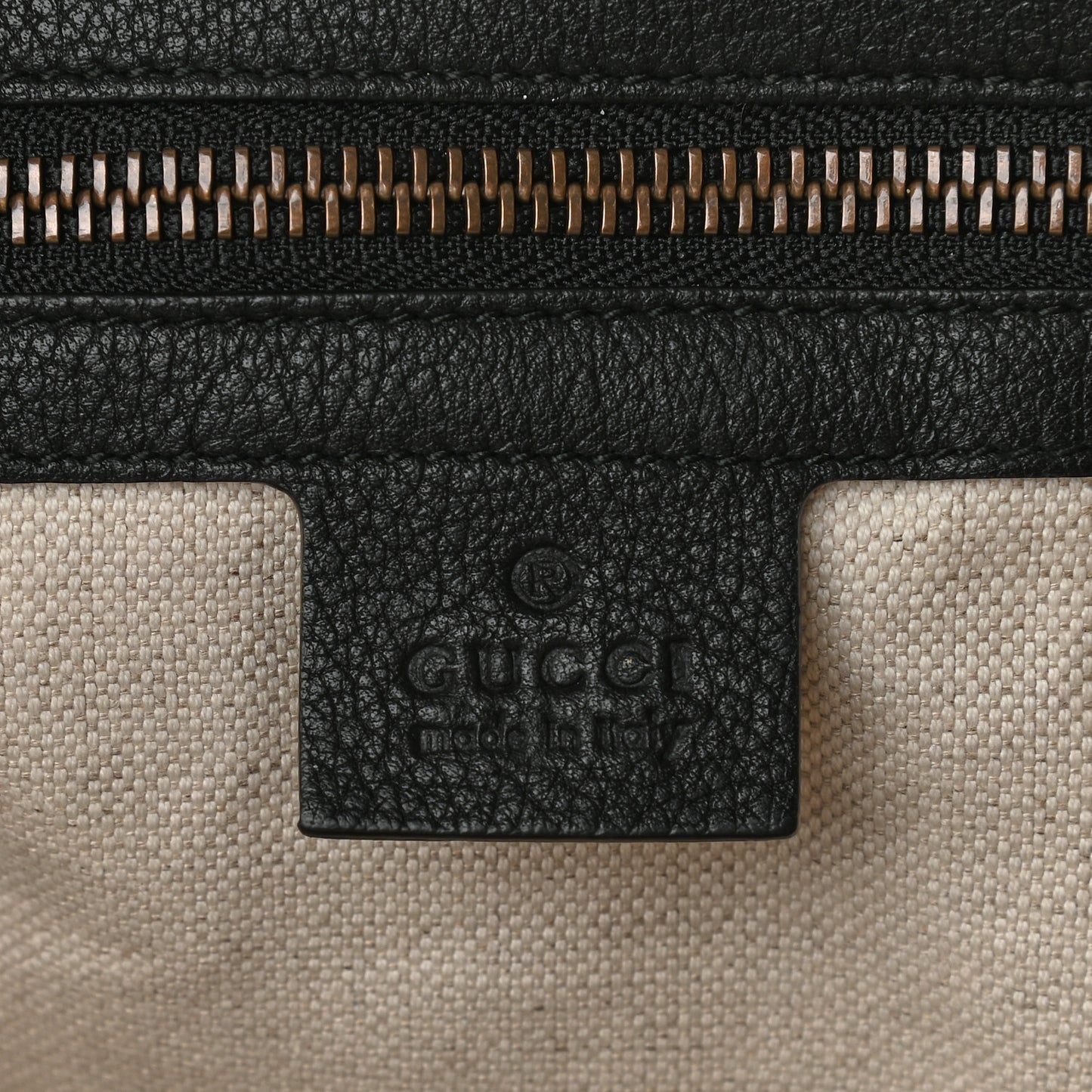 Grained Calfskin Logo Half Moon Hobo Black