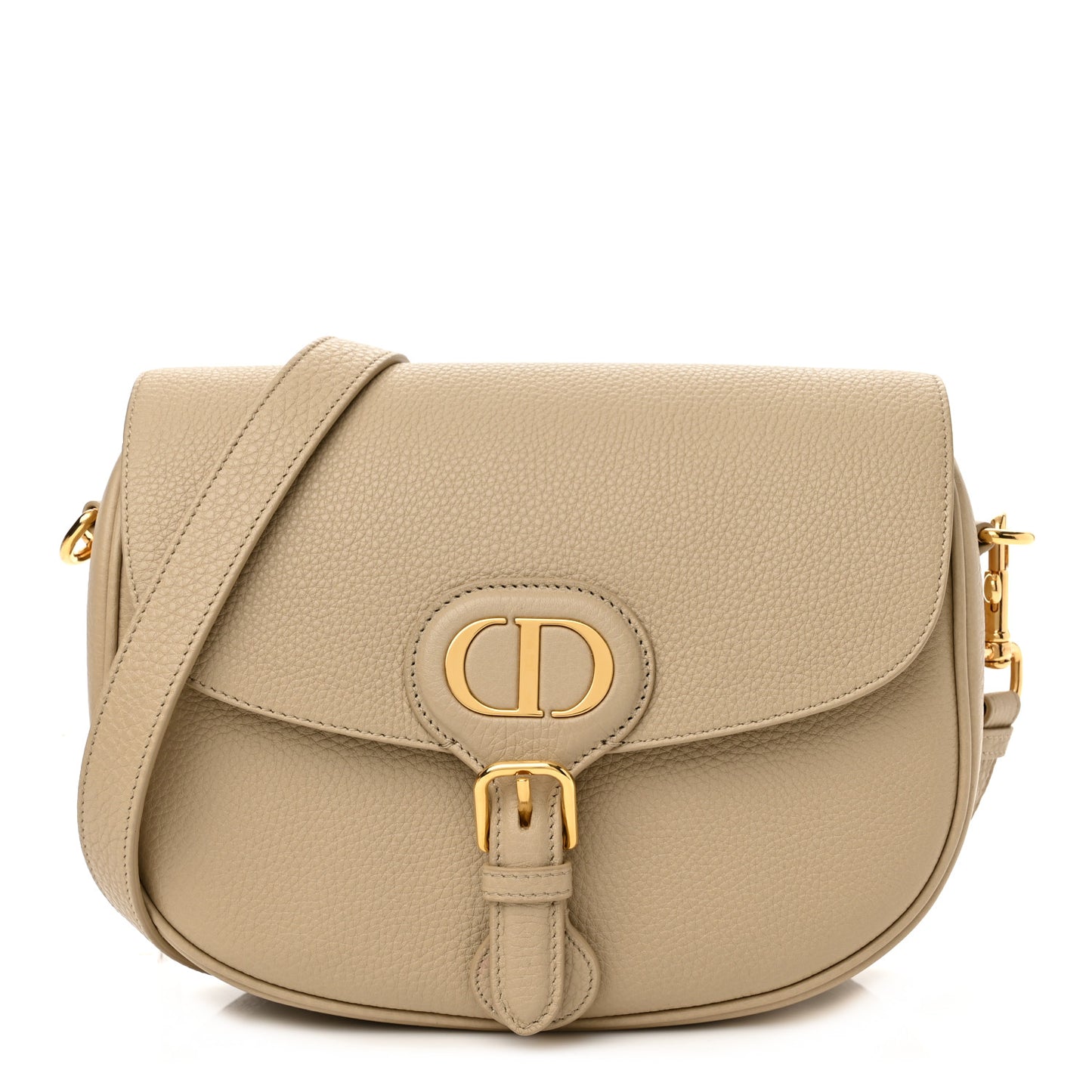 Grained Calfskin Medium Bobby Flap Beige