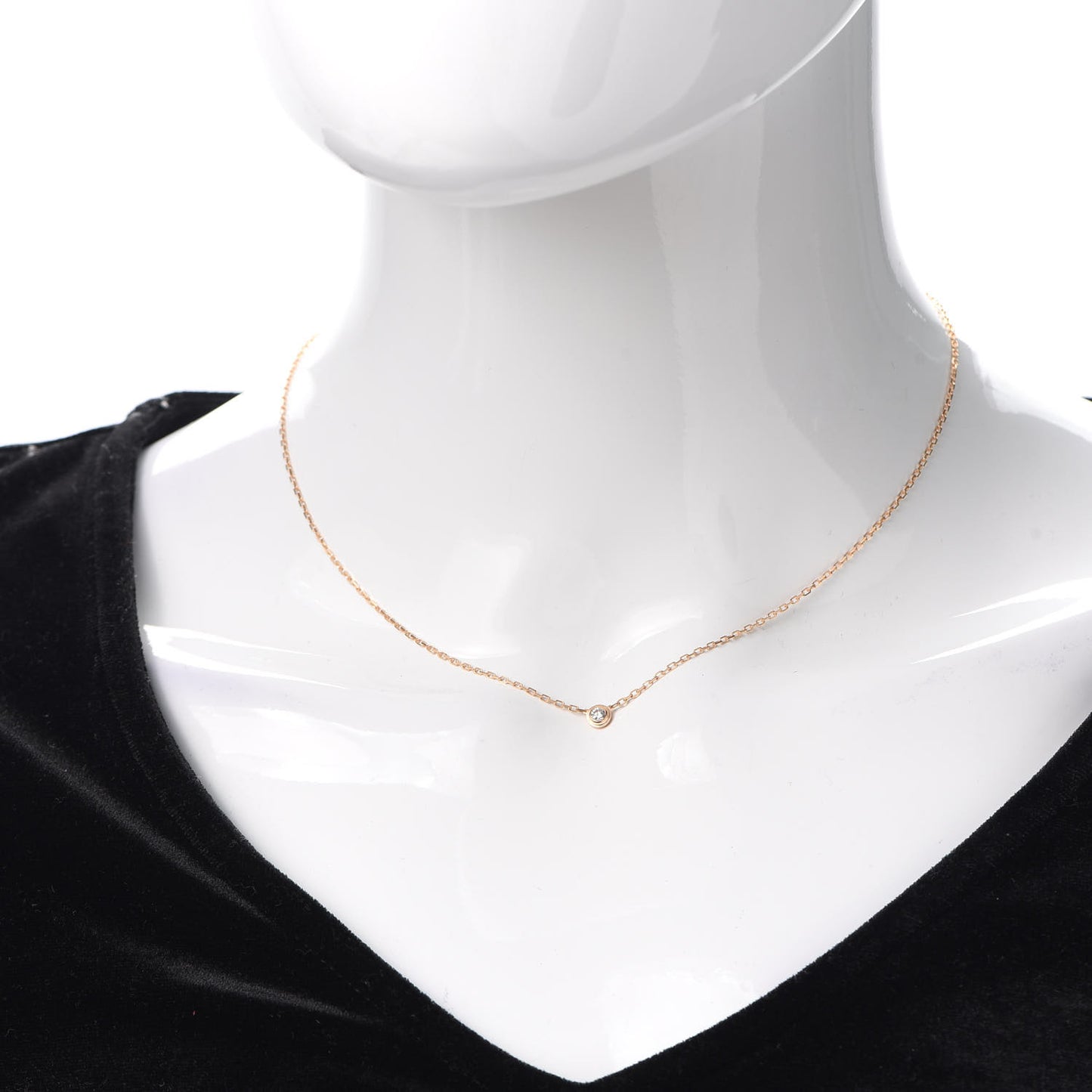 18K Pink Gold Diamond SM D'Amour Pendant Necklace