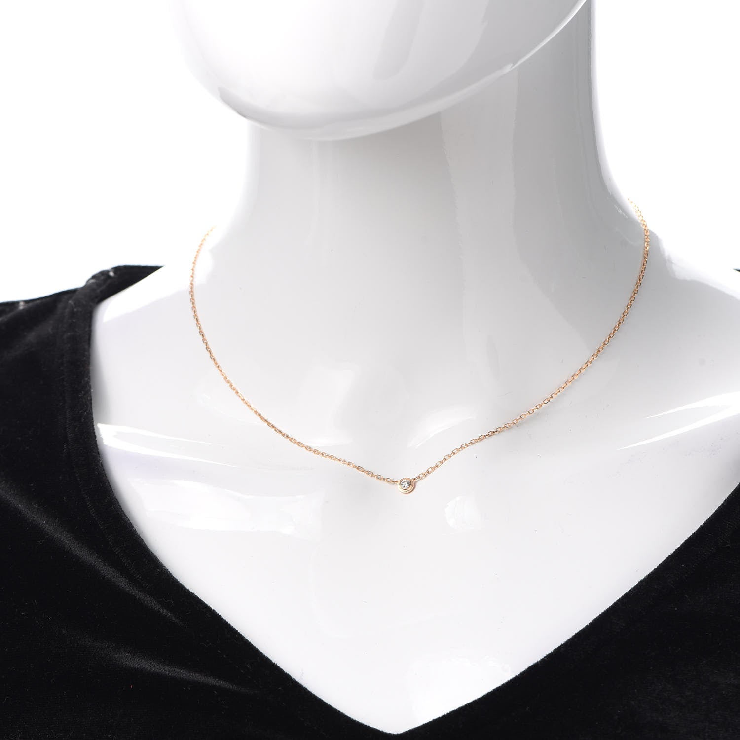 Cartier 18K Pink Gold Diamond SM D'Amour Pendant Necklace 2 of 7