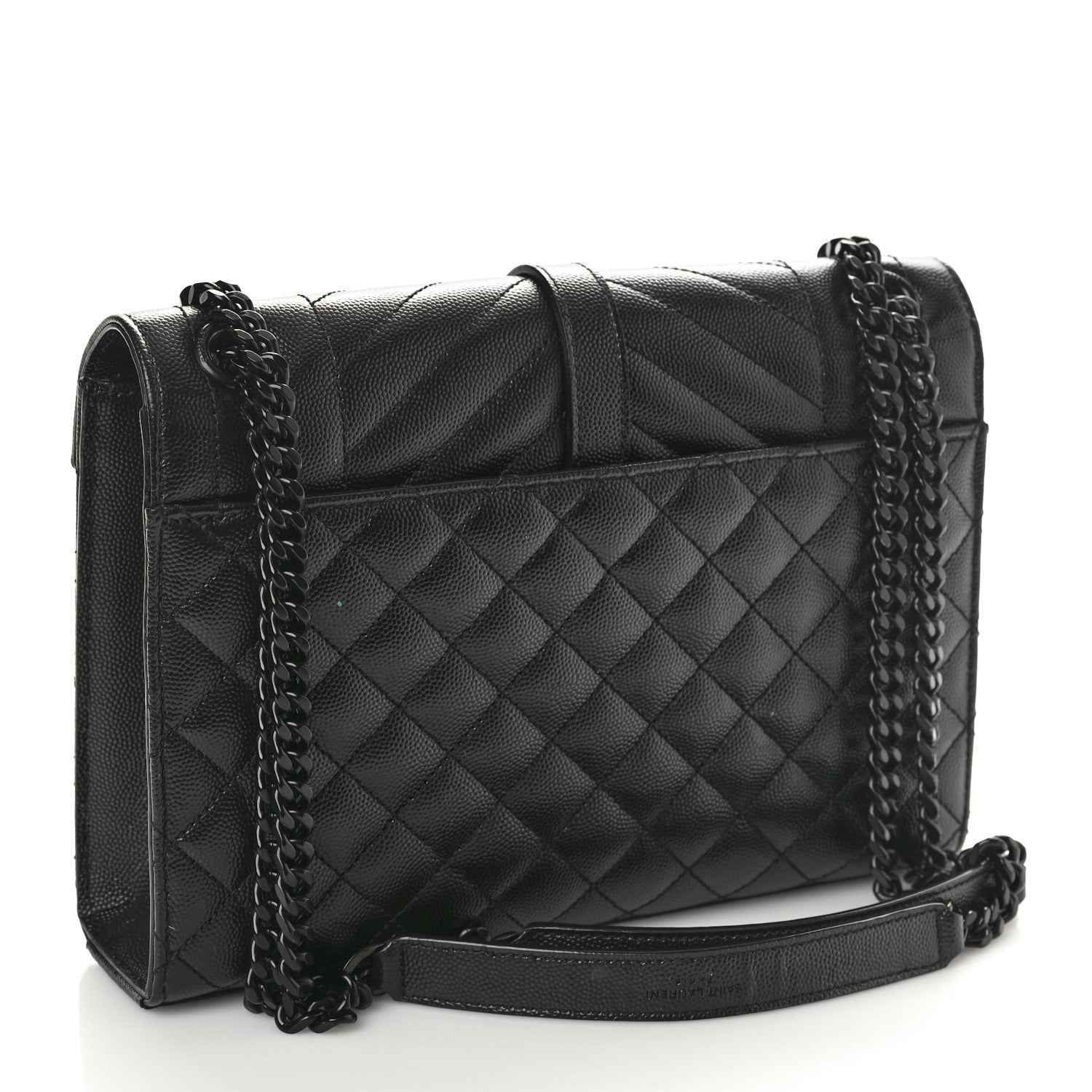 Saint Laurent Grain De Poudre Textured Mixed Matelasse Triquilt Medium Monogram Monochrome Satchel Black 3 of 10