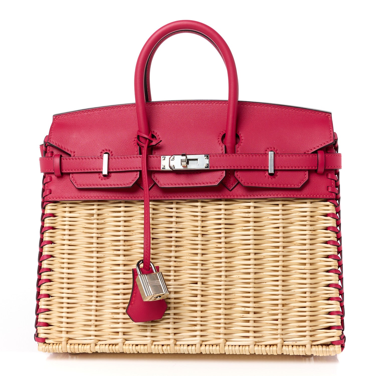 Hermes Wicker Swift Picnic Birkin 25 Naturel Framboise 1 of 13