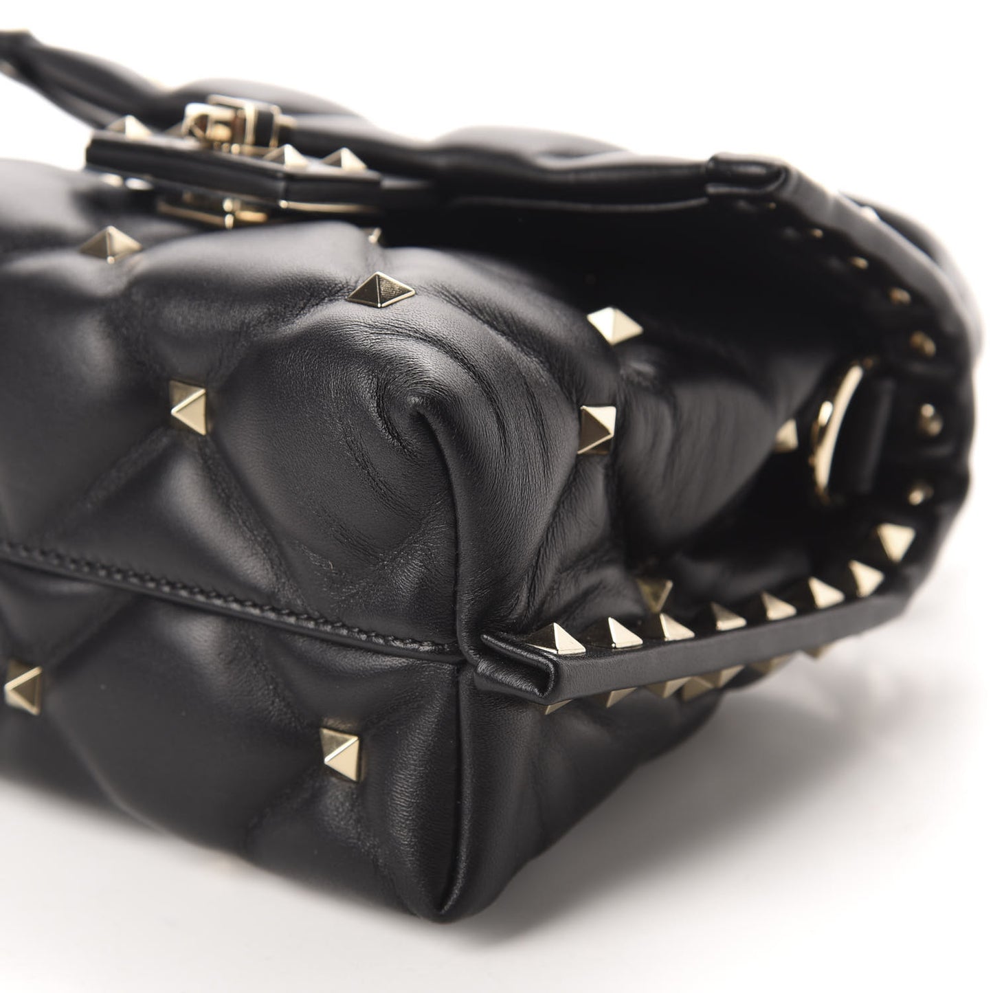 Nappa Mini Candystud Top Handle Bag Black