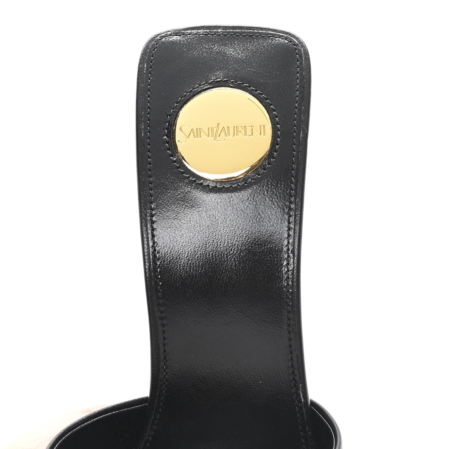 Saint Laurent Nappa Goldie Mule Sandal 37.5 Black 8 of 9