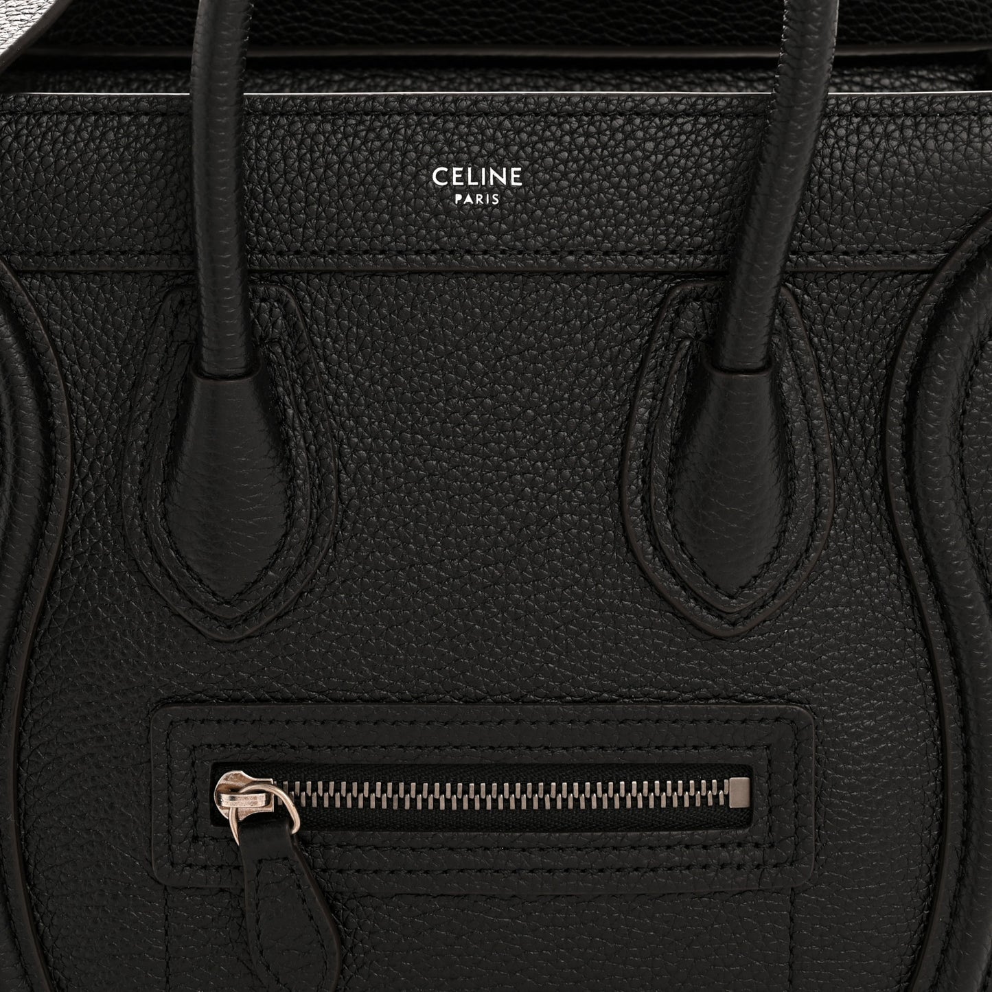 Drummed Calfskin Nano Luggage Black