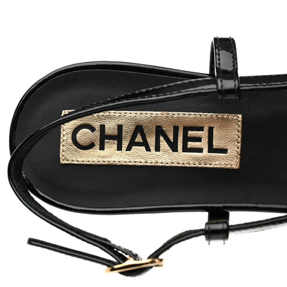 Chanel Patent CC Low Heel Slingback 41 Black 7 of 8