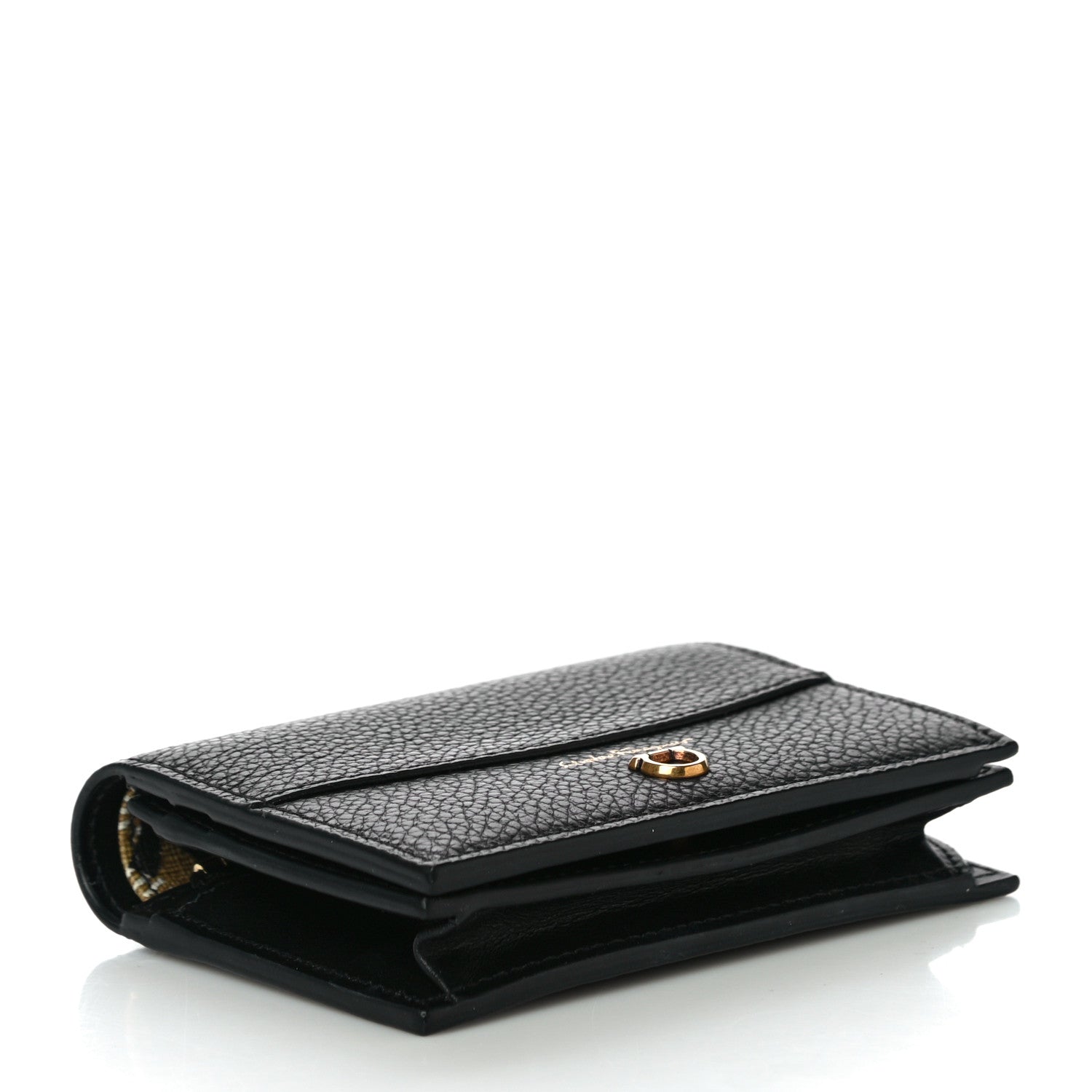 Salvatore Ferragamo Grained Calfskin Gancini Wallet Black 4 of 10