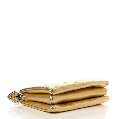 Louis Vuitton Lambskin Embossed Monogram Coussin PM Gold 4 of 11