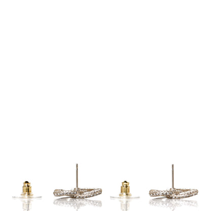 Chanel Crystal Timeless CC Earrings Gold 3 of 6