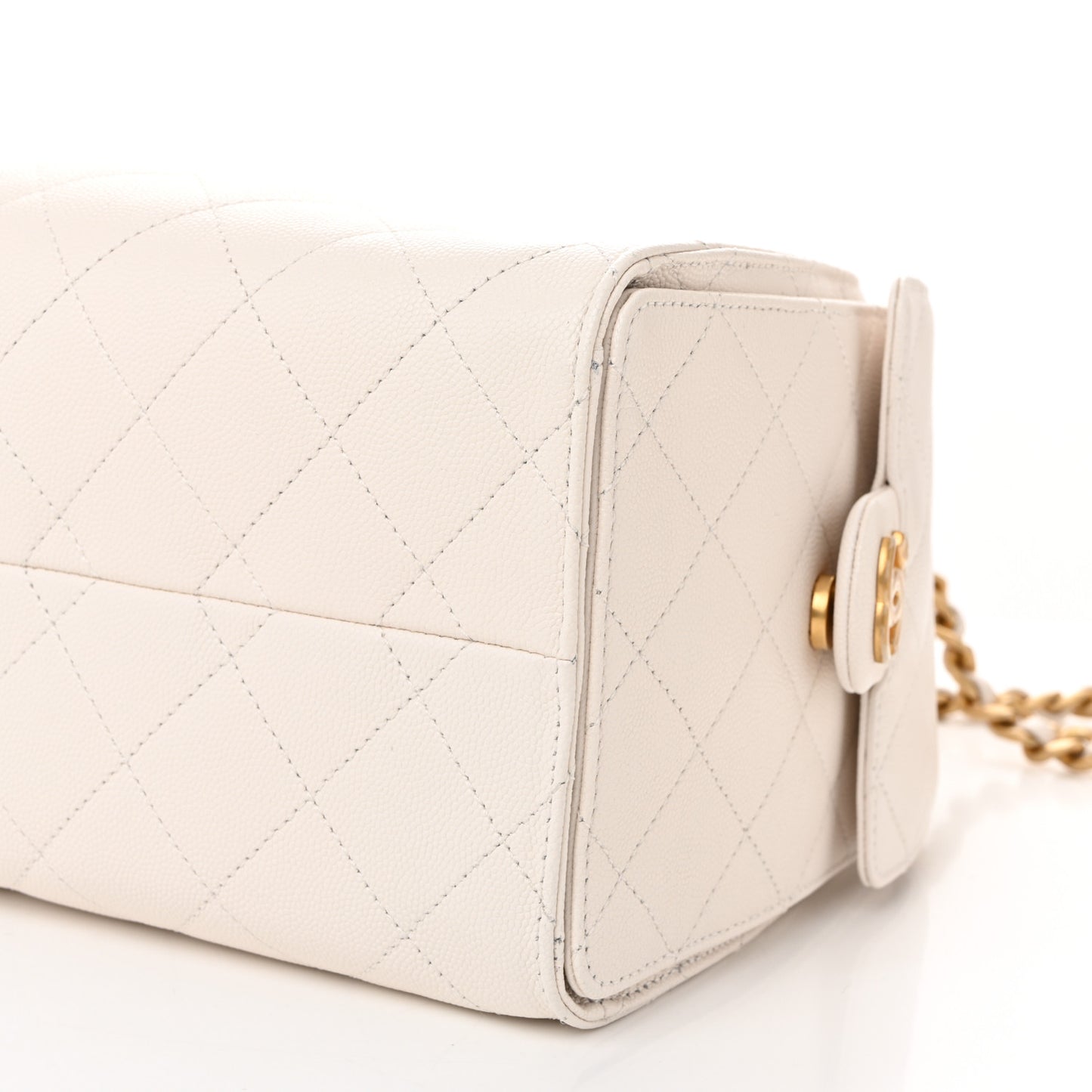 Caviar Quilted Small Chanel 25 Handbag White