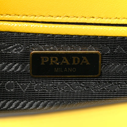 Prada Saffiano Vernice Chain Shoulder Bag Sole 6 of 9
