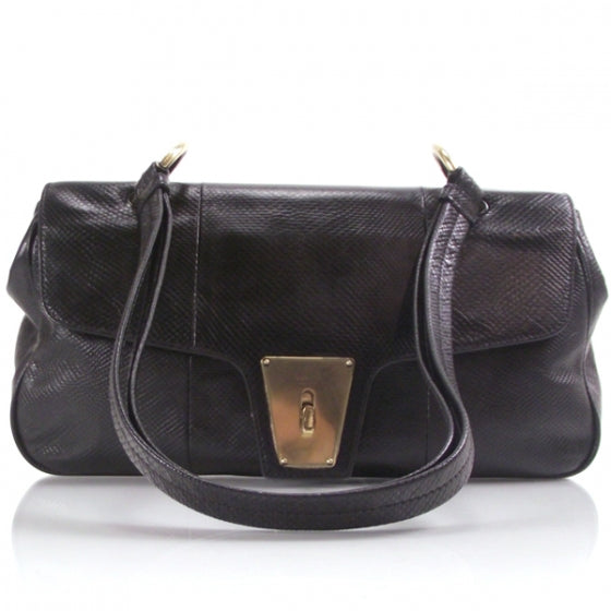 Gucci Python Flap Shoulder Bag Black 1 of 11