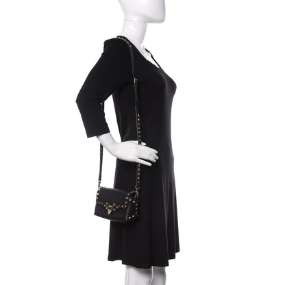 Valentino Garavani Pebbled Calfskin Mini Rockstud Crossbody Bag Black 2 of 9