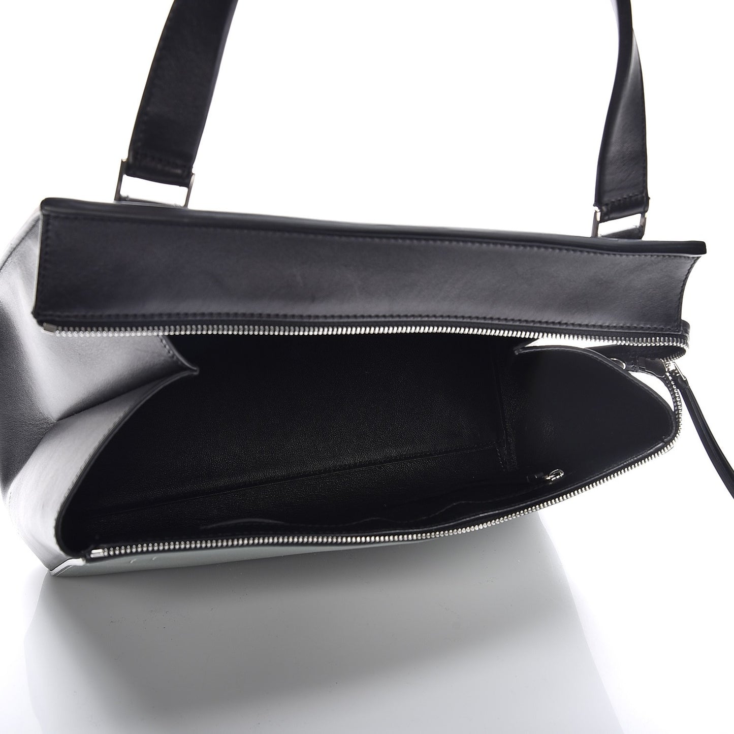 Calfskin Medium Bi-Color Edge Shoulder Bag Almond