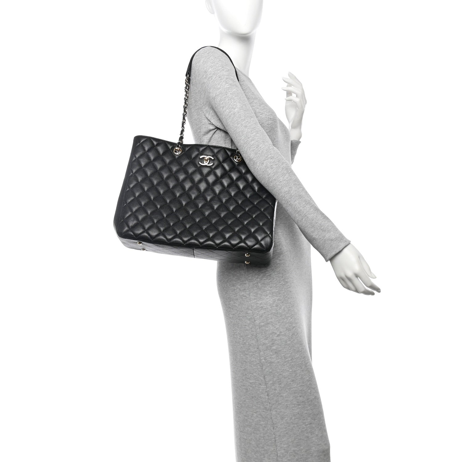 Chanel Caviar Quilted Large Shopping Tote Black 2 of 13