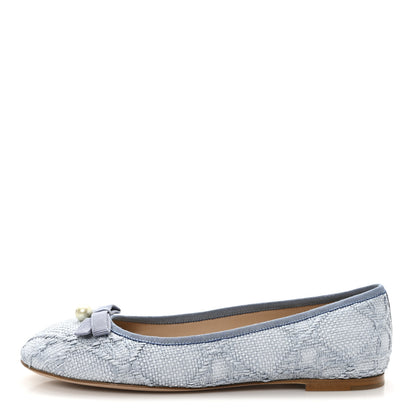 Christian Dior Raffia Cannage Ballet Flat 39.5 Bleu Pastel 1 of 9
