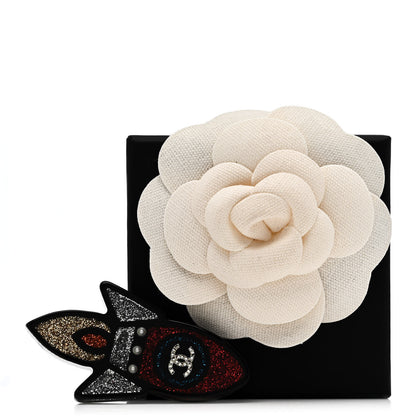 Chanel Glittered Resin Pearl CC Rocket Brooch Multicolor 4 of 4