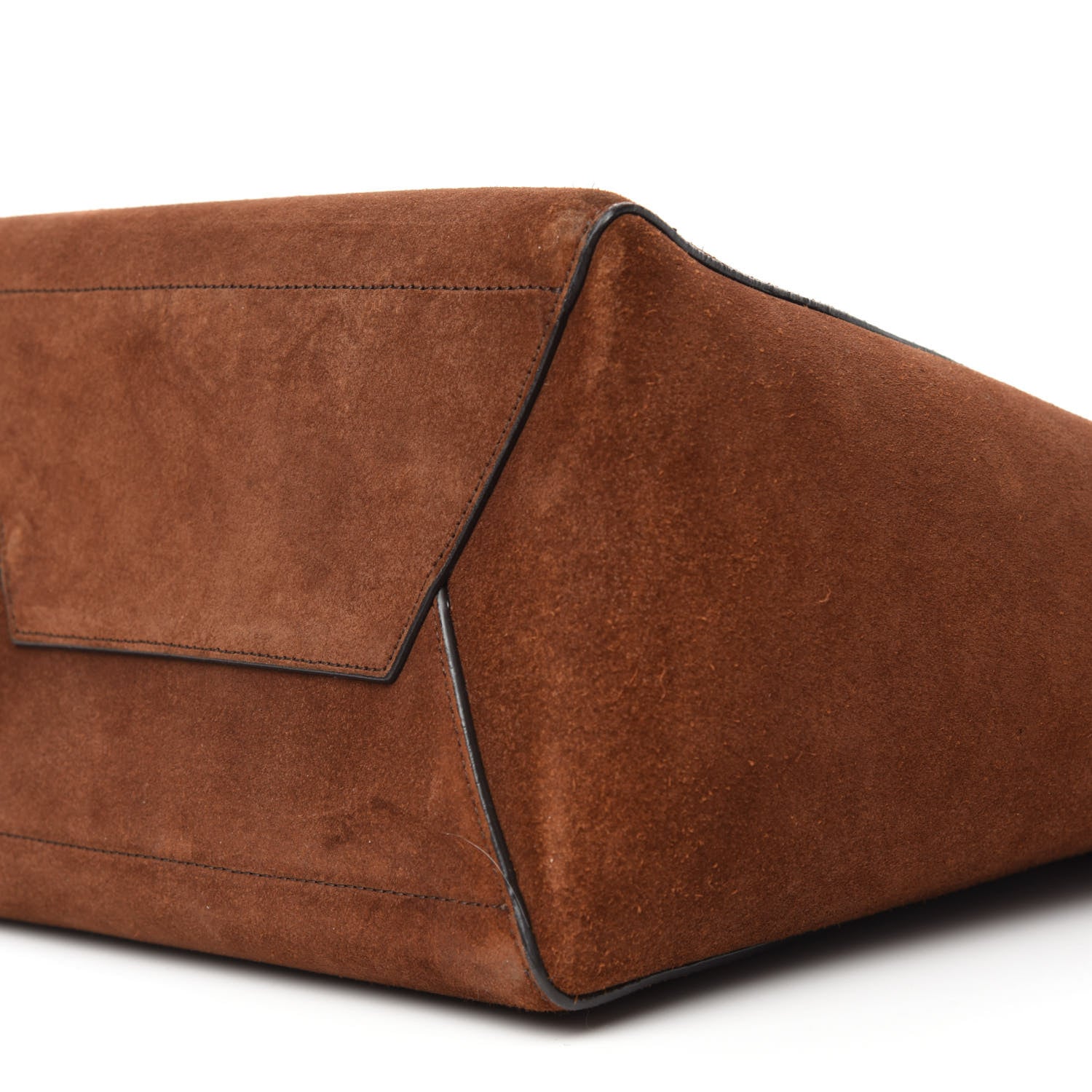 Celine Suede Calfskin Sangle Bucket Bag Chestnut 10 of 10