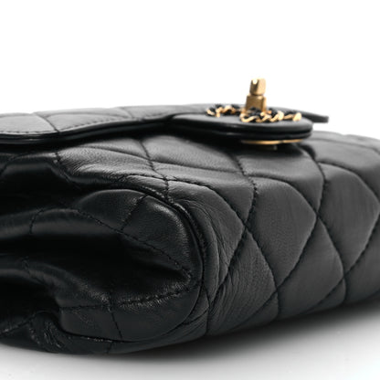 Chanel Lambskin Quilted Chanel Square Flap Black 10 of 11