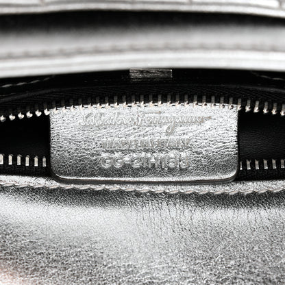 Salvatore Ferragamo Calfskin Quilted Gancini Flap Bag Silver 6 of 10