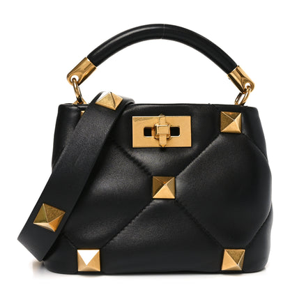 Valentino Garavani Nappa Mini Roman Stud The Handle Bag Black 1 of 9